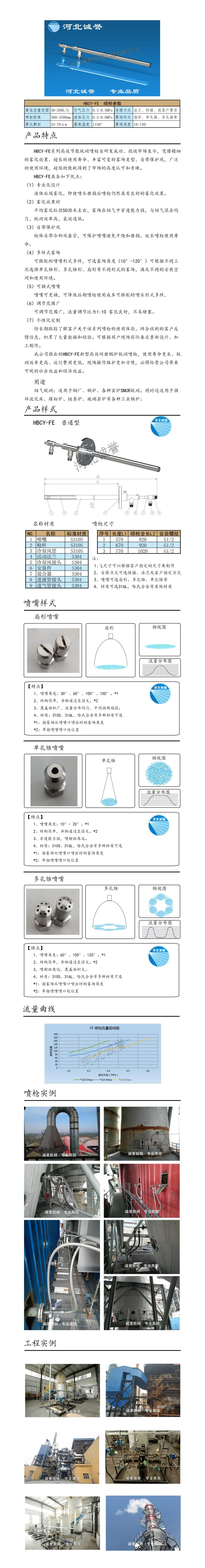 脱硝喷枪、?；ぬ住⑴缜共问⒉闹食叽?、流量分布图、扇形空心锥俯视图介绍，以及喷枪雾化视频展示和工程案例介绍